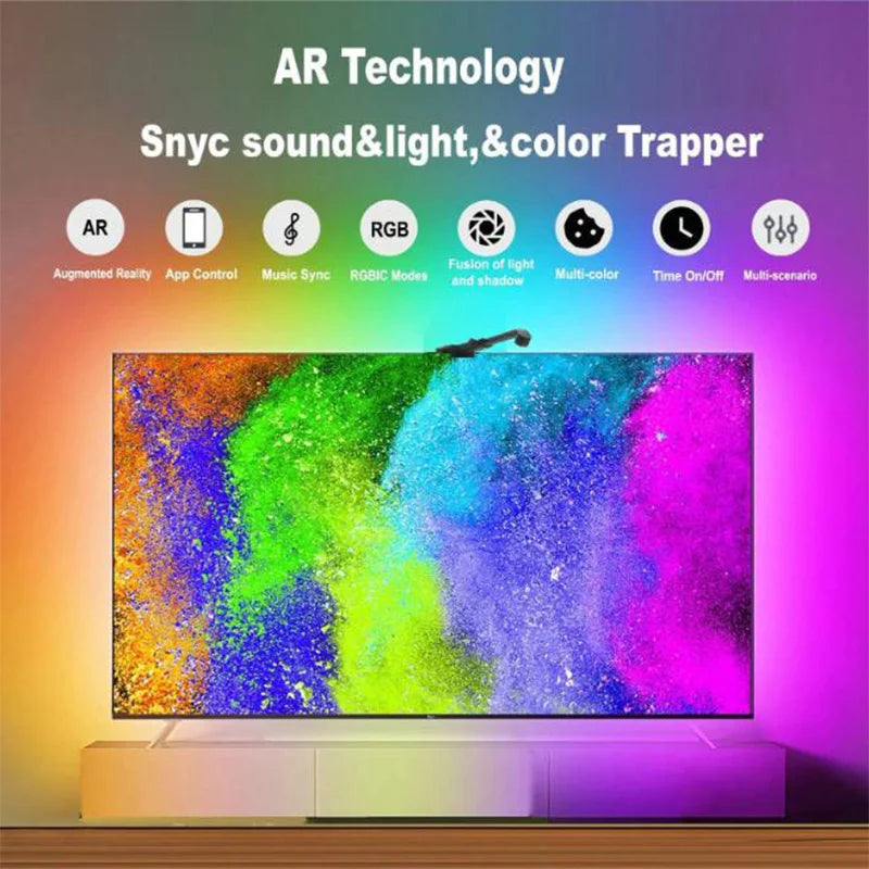 TV Led Backlight RGBIC LED Strip Lights with Camera Sensor App Control Music Sync Smart RGB Light for Gaming Atmosphere Lighting