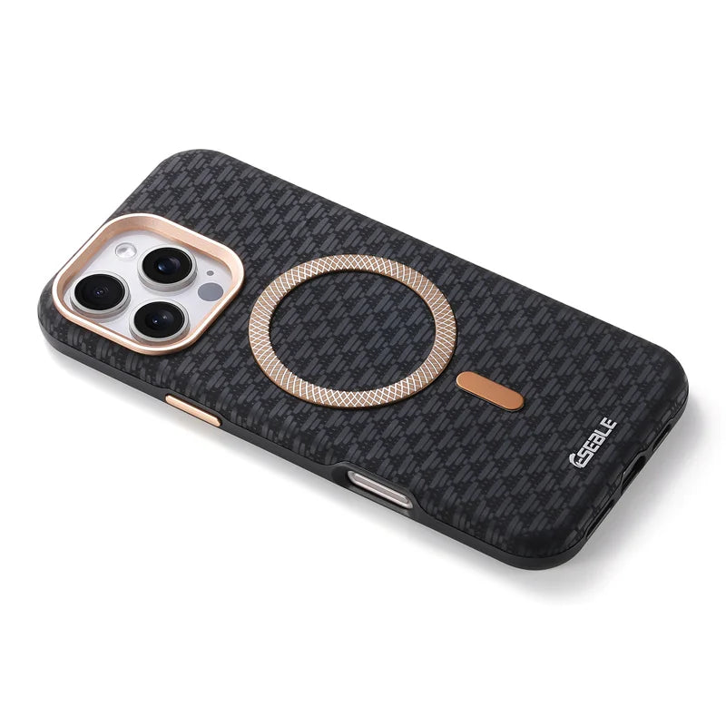 iPhone 16 Pro Max Case Leather Carbon Fiber MagSafe Slim Protective Cover Tidesmit