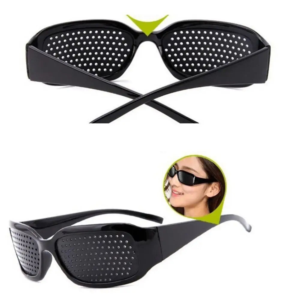 Pin Hole Glasses for Eye Strain Relief - Black Adjustable Frame Tidesmit