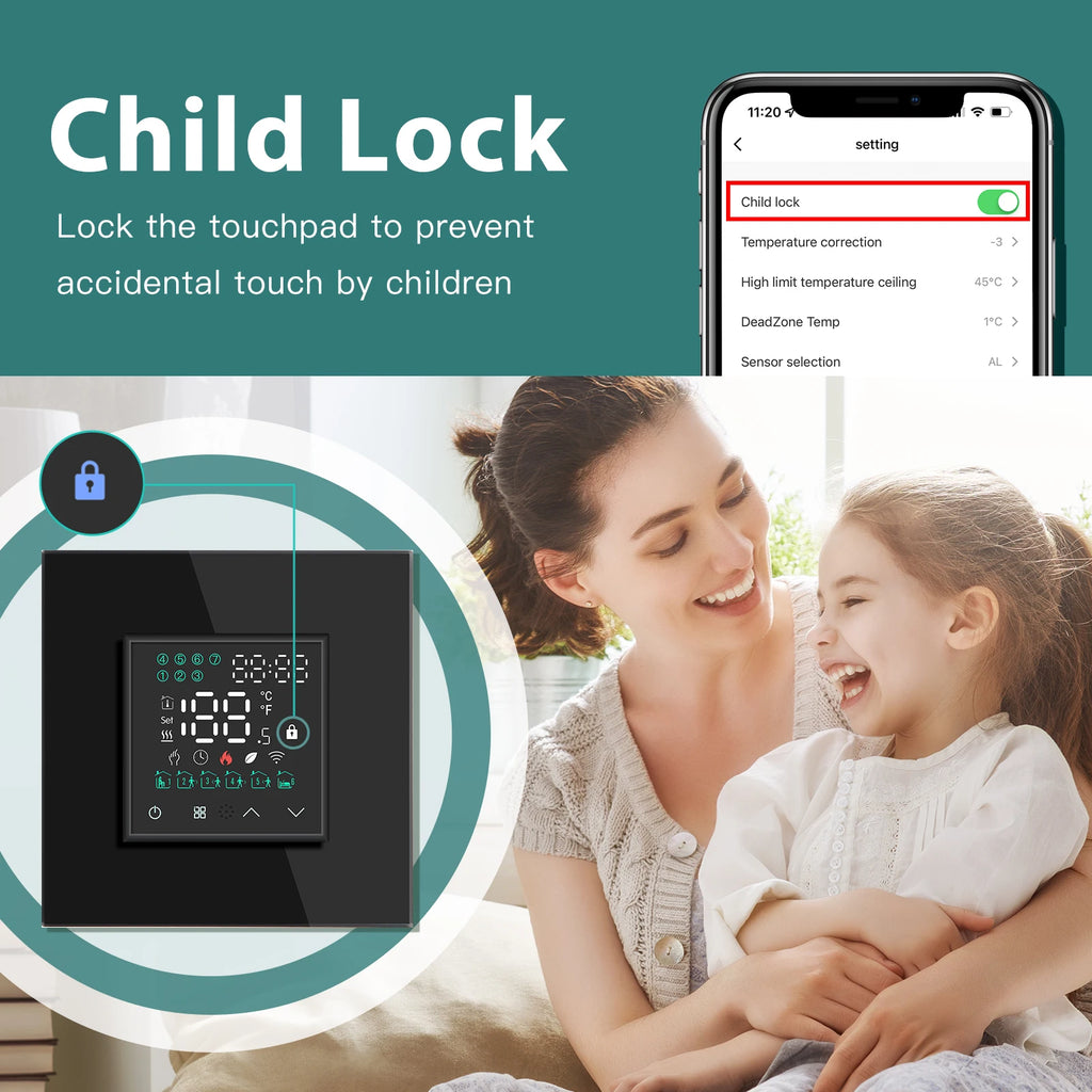 Tidesmit Smart Wi-Fi Floor Thermostat - App-Controlled Home Climate Tidesmit
