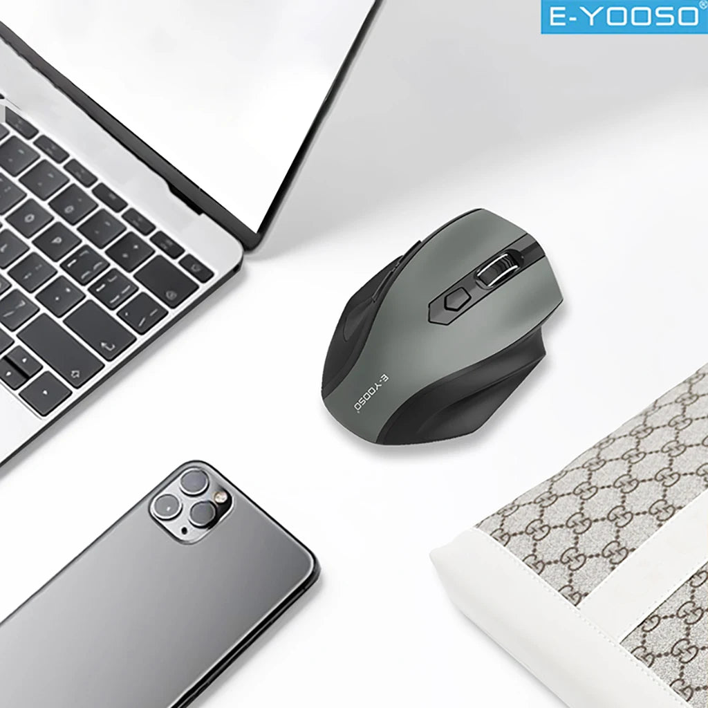 E-YOOSO 2.4G Wireless Mouse Portable Ergonomic Mouse Supports Power-saving Mode and Low Battery Reminder ,for Computer PC Laptop