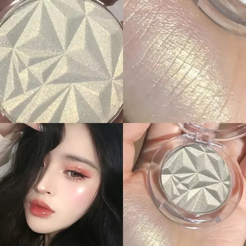 Tidesmit dual tone highlighter palette showing 3D shimmer and matte contour powder texture closeup
