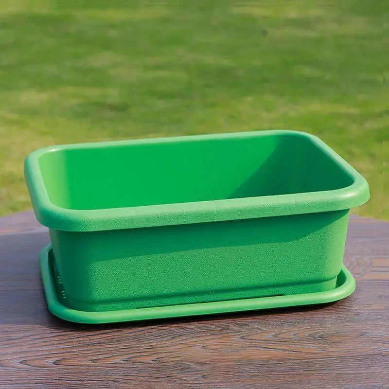 textureVegetable Planters Plastic Set with Tray Rectangular Flowerpots for Indoor Balcony Use DIY Home Gardening