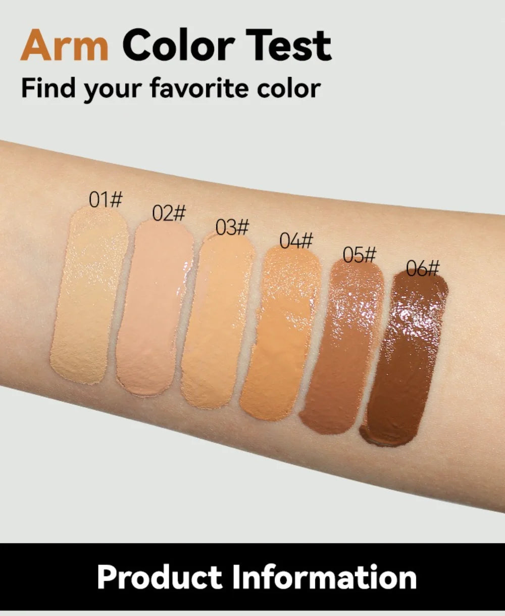 Tidesmit matte liquid foundation texture close-up showing long-lasting oil control face makeup coverage