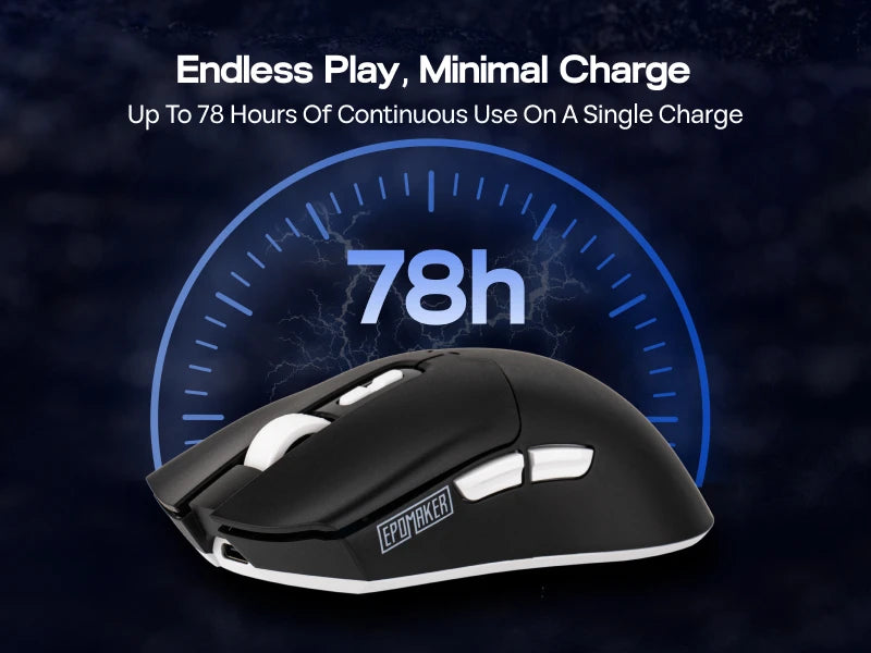 EPOMAKER Click Lite Tri-mode Wireless Ergonomic Contours Gaming Mouse with PAW3311 Sensor & 800–24 000 DPI for Gaming