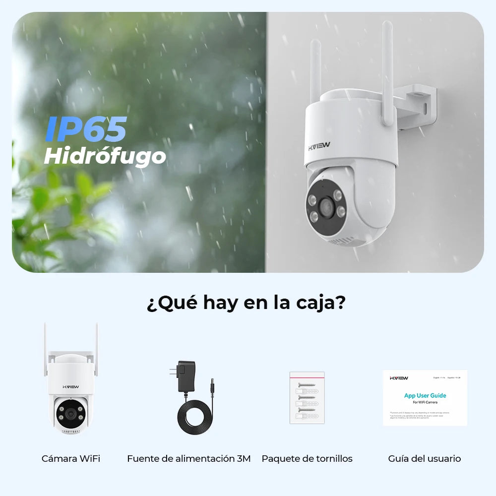 H.VIEW 3MP PTZ IP Camera WiFi Outdoor AI Human Detection Audio  Wireless Security CCTV Camera