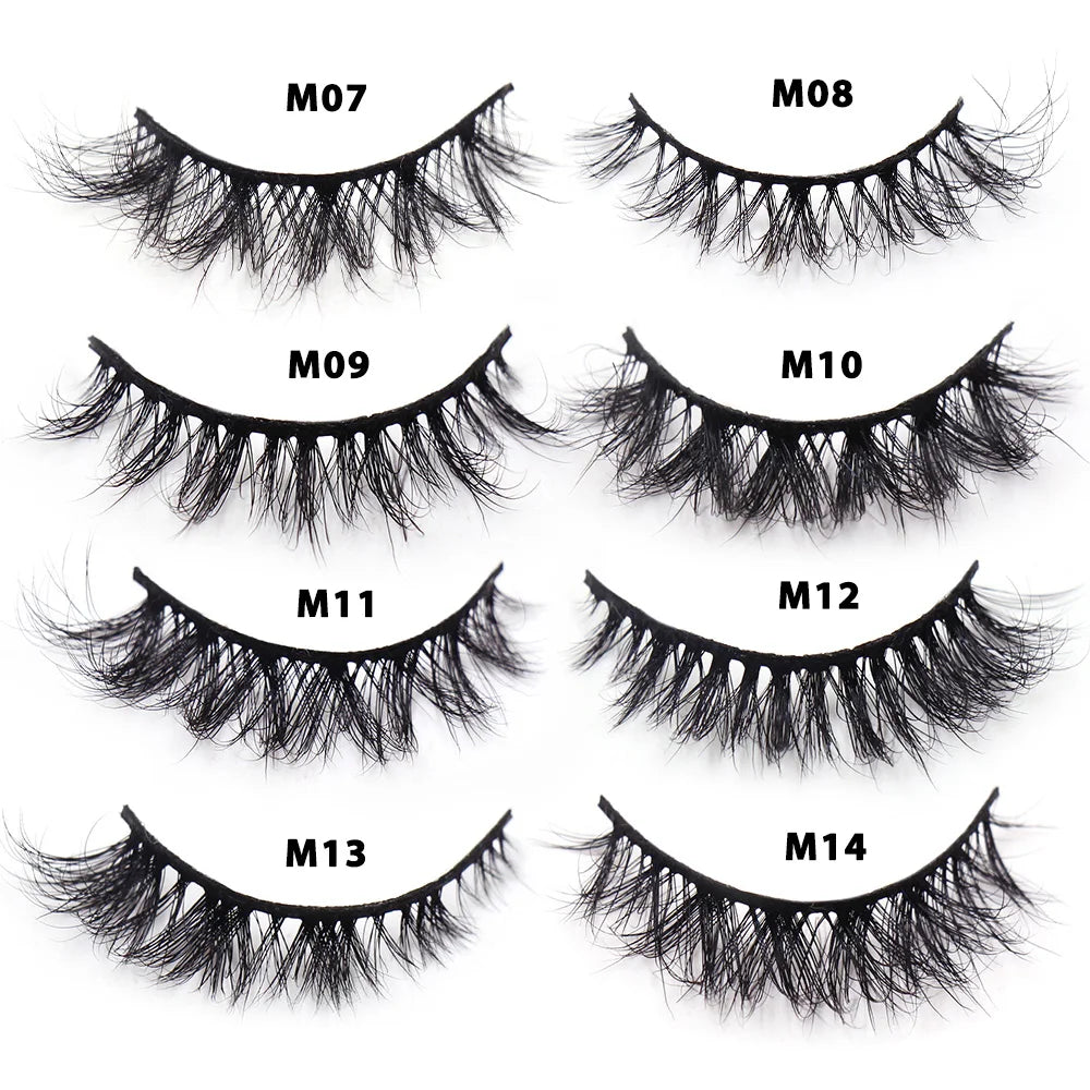Tidesmit 3D mink lashes 12mm-15mm short fluffy wispy false eyelashes cruelty-free face makeup detail view