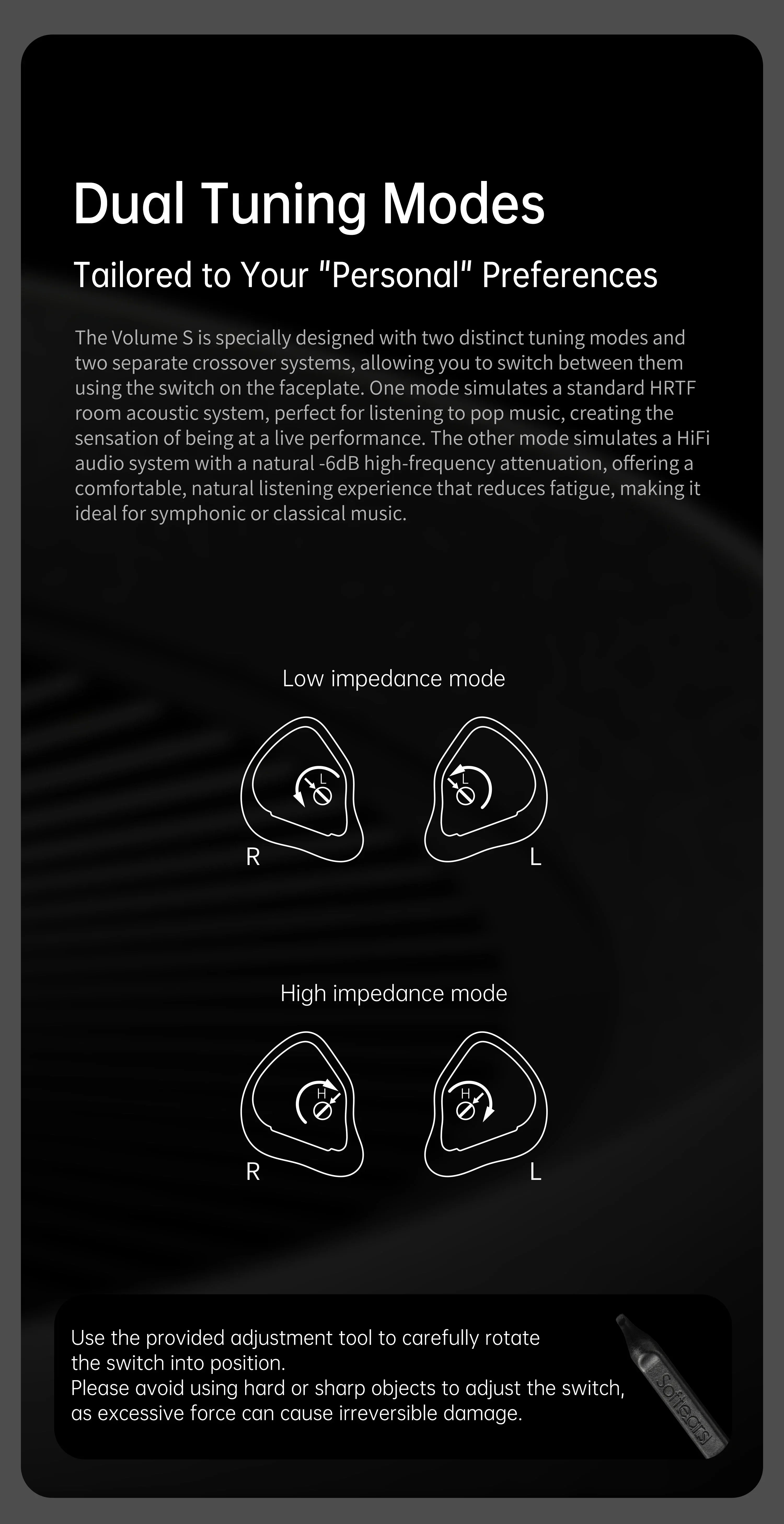 Softears Volume S Hybrid IEM | HiFi Monitoring Audio | Tidesmit Tidesmit