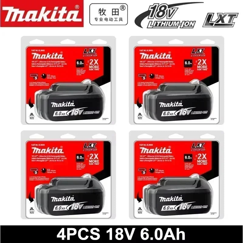Genuine Makita 18V 6.0Ah battery with charger set for Makita 18V power tool DDF487 DTW700 GBA404 DUC150Z DHR183Z