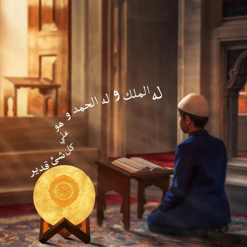 Islamic Arabic Night Light Muslim Bluetooth Speaker Quran Azan Clock Koran Portable Wireless Ramadan Bright Lamp Arab Islam Holy