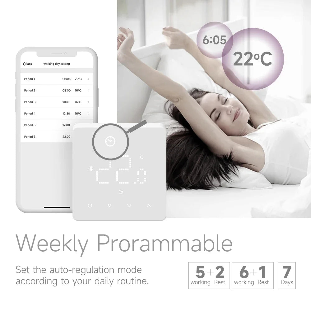 Beok Zigbee Floor Heating Thermostat  Tuya Programmable Smart Home Thermoregulator with Alexa Google Home Alice