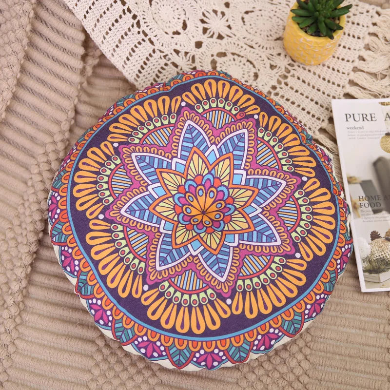 Bohemia Cotton Linen Chair Cushion Geometric Cotton And Hemp Round Chair Cushion Yoga Meditation Floor Mat Sofa Pillow Cushion