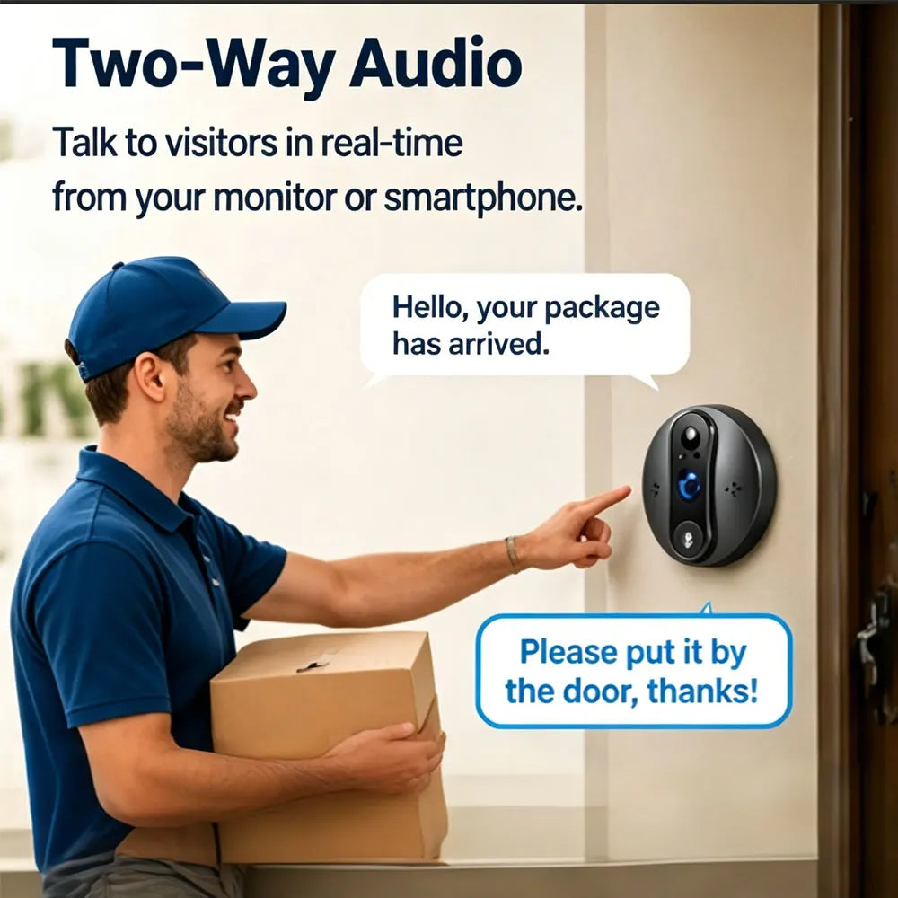 Tuya Smart 4.3 Inch WiFi Peephole Doorbell Camera 120 Degree Wide Angle Door Eye 5000mAh Battery PIR Motion Detector Video Intercom Home Security Camera