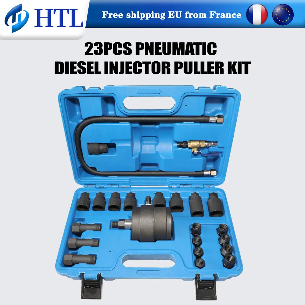 Diesel Injector Puller 23PCS Pneumatic Air Impact Remover Extractor Tool Kit for Diesel Engines