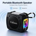 Portable Bluetooth Speaker, Bluetooth 5.3, TWS Pairing, 52mm Driver, 5W Output, 1200mAh Battery, RGB Light, FM Radio, TF Card and USB Playback, IPX6 Water Resistant Design for Outdoor, Camping, Travel and Home Use