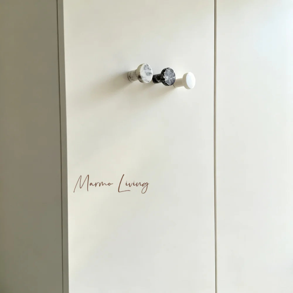 Natural Marble Coat Hook Italian Luxury Entryway Wall Hook Door Handle Marble Knob Designer Villa Creative Home Decor