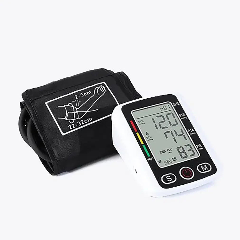 Digital Arm Blood Pressure Meter Cuff Medical Automatic Pressure Tonometer Tensiometer Heart Rate Pulse Meter BP Monitor Healthy