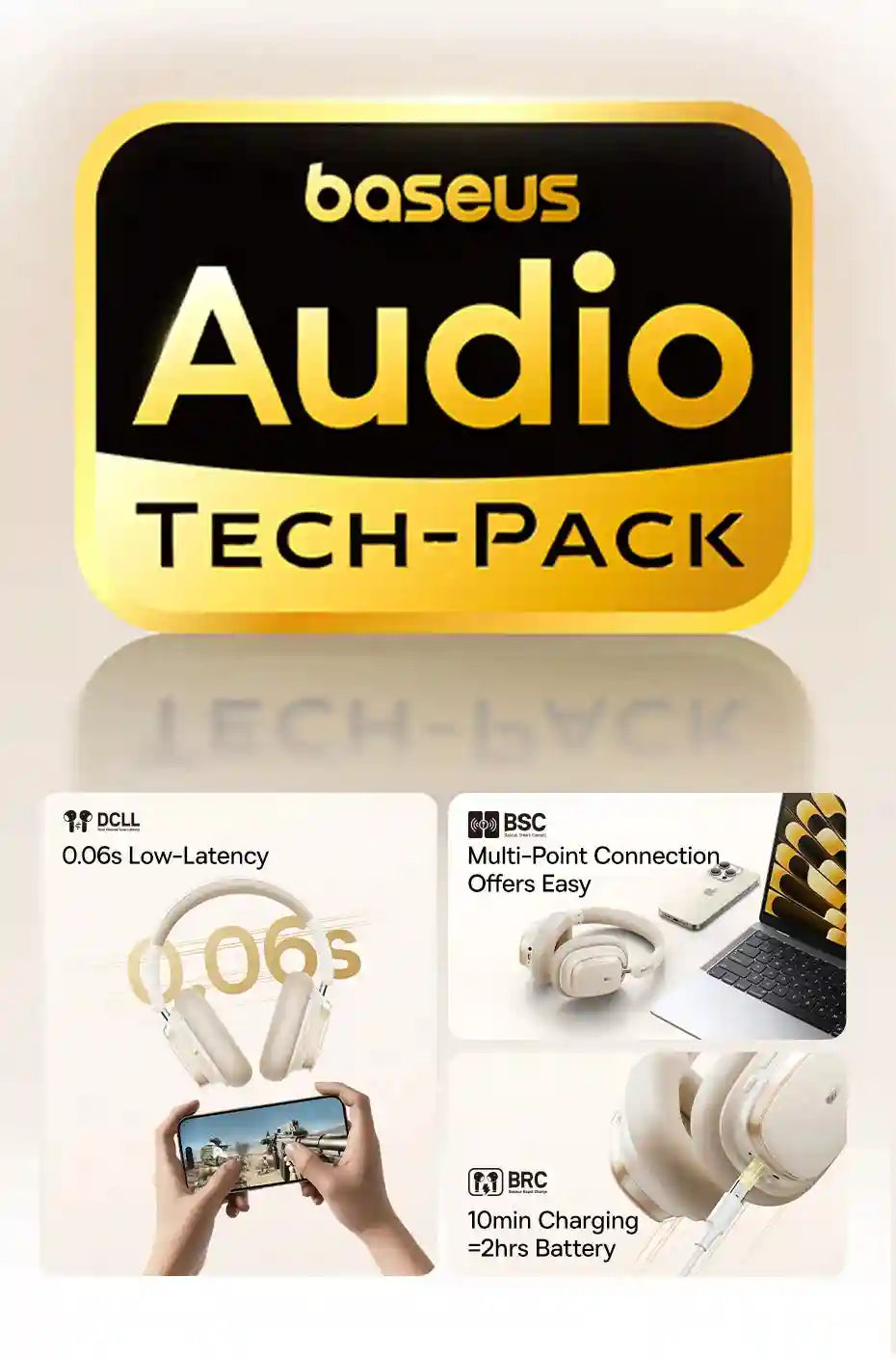 Wireless Headphones with Active Noise Cancellation & 120H Battery Tidesmit