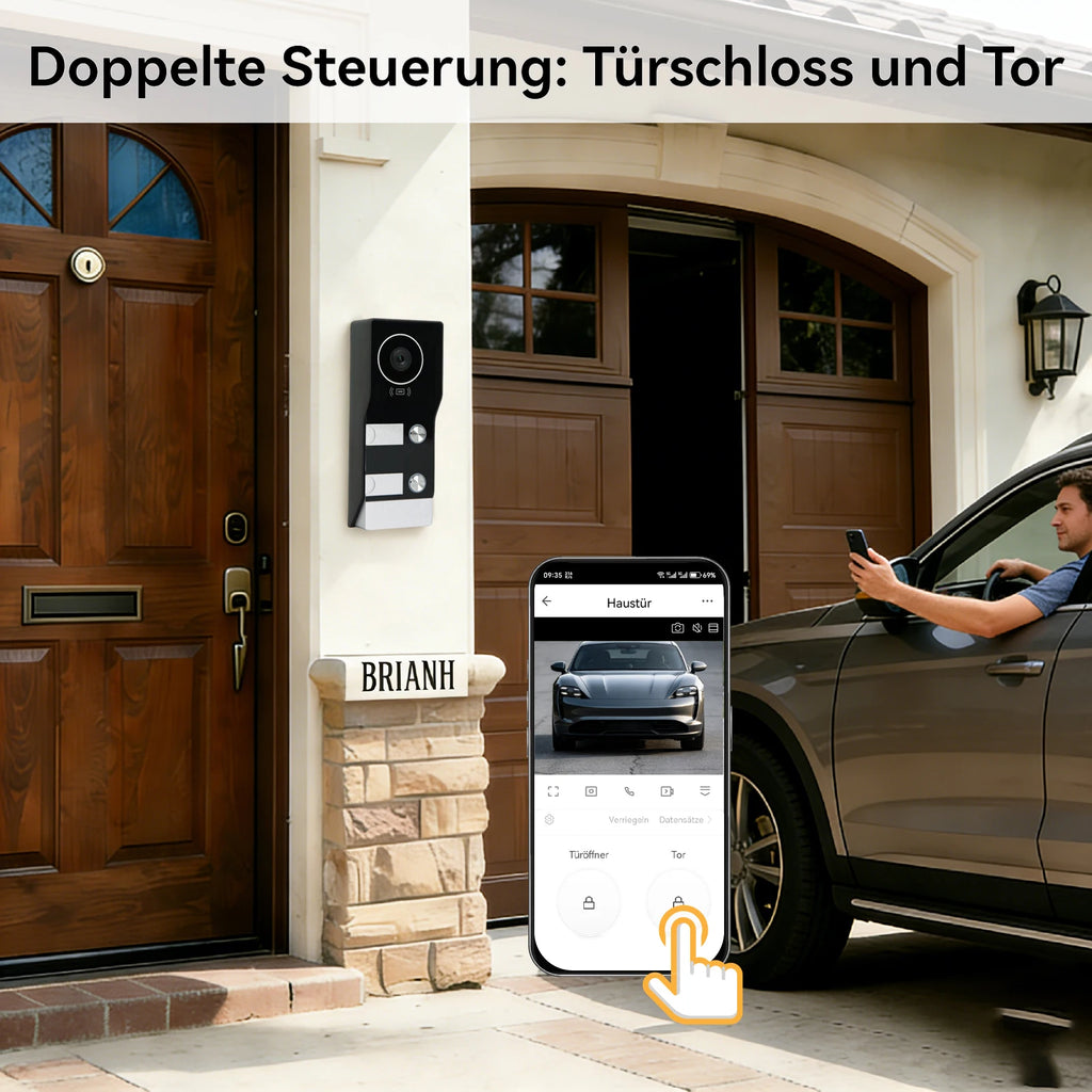 2-4 Unit Home 2 Wire 7inch Touch Video Intercom for Apartments Residential Video Door Phone System with RFID Card APP Unlock ﻿