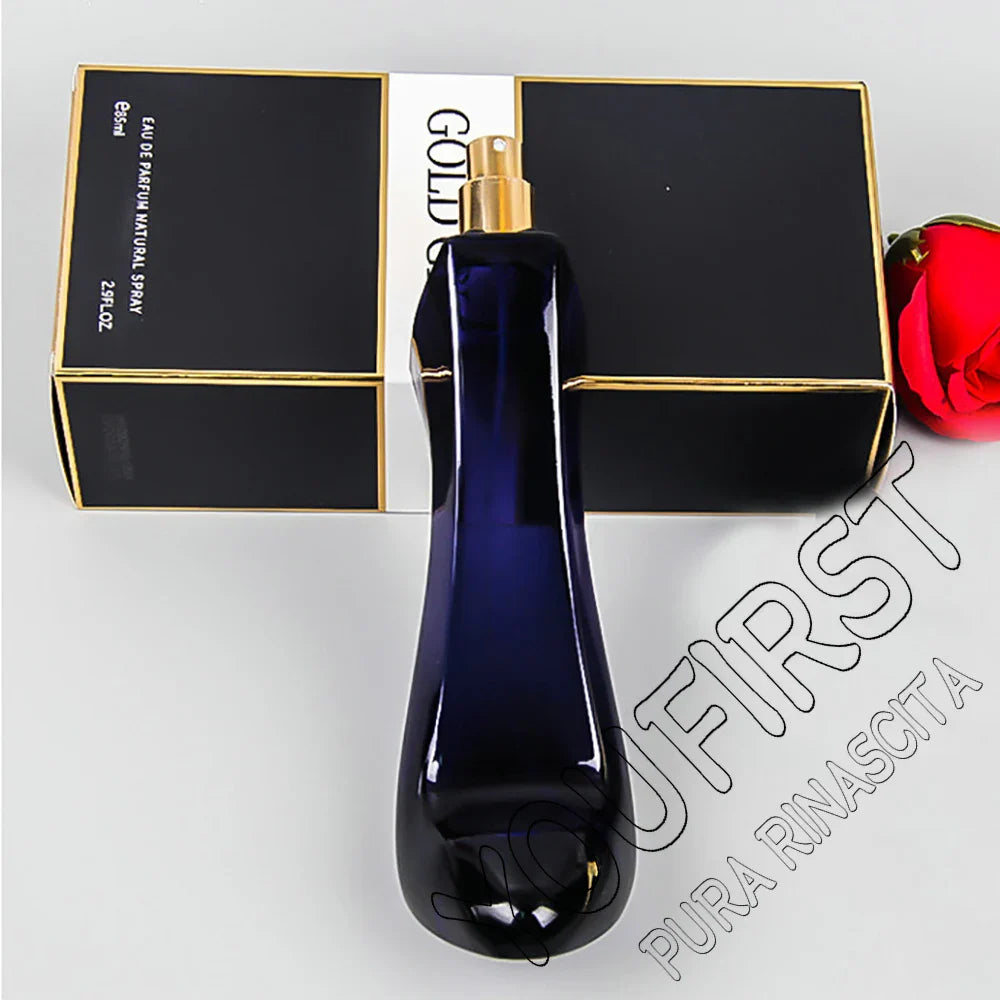 Gold Coast EDP 90ml: Luxury floral perfume for women in a slim, dark blue bottle with gift box. Long-lasting fragrance.