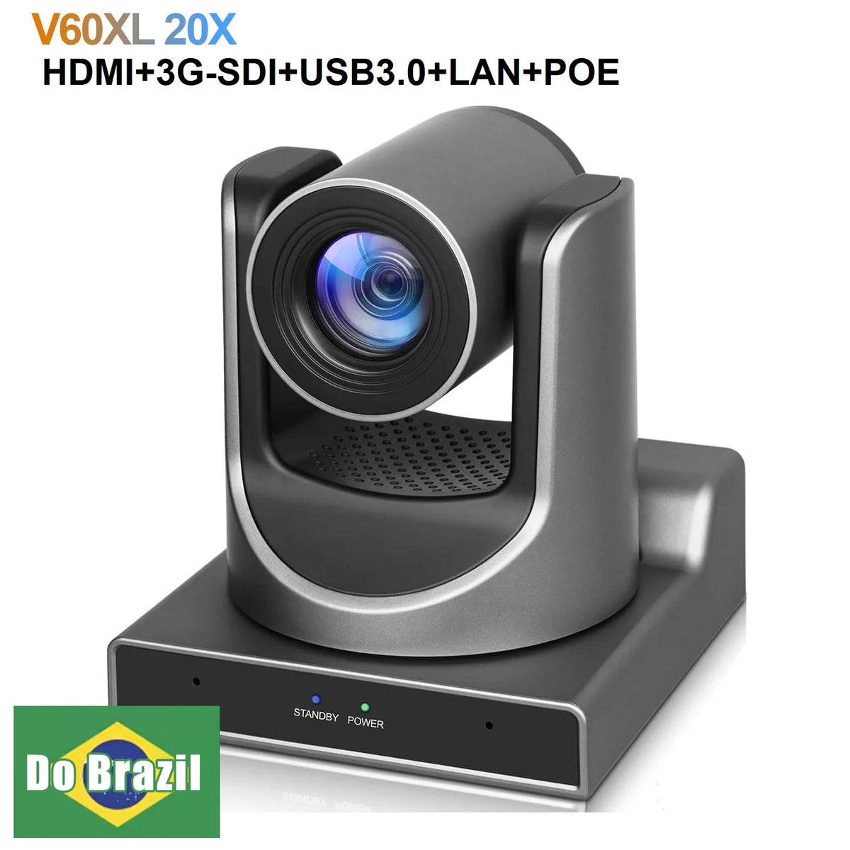 PTZ conference camera with base panel, 20X lens, NDI HDMI/SDI/USB, PoE