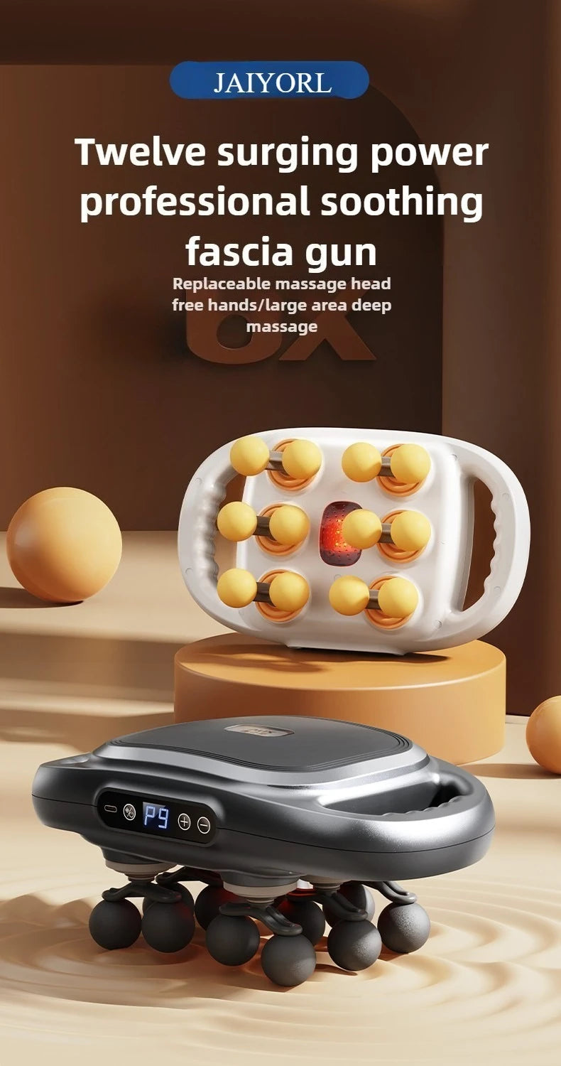 Deep Tissue Muscle Massager - 12-Head Percussion Back Therapy Tool Back Massage Instrument Tidesmit