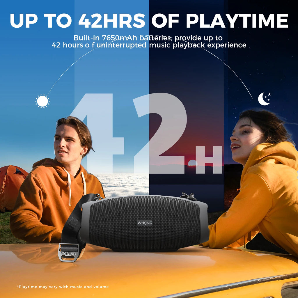 W-KING X10MIC Portable Loud Bluetooth Speakers (120W PEAK)70W with Wireless Microphone,  Waterproof Outdoor Wireless Bluetooth