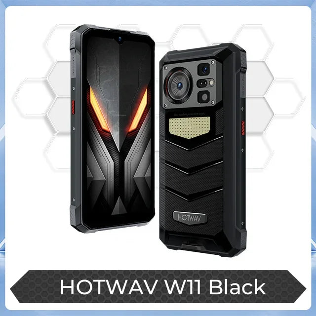 HOTWAV W11 Rugged Phone 20800mAh Battery 6.6 Inch FHD+ 12GB+256GB 33W Fast Charging 280LM Flashlight NFC Smartphone Android 13
