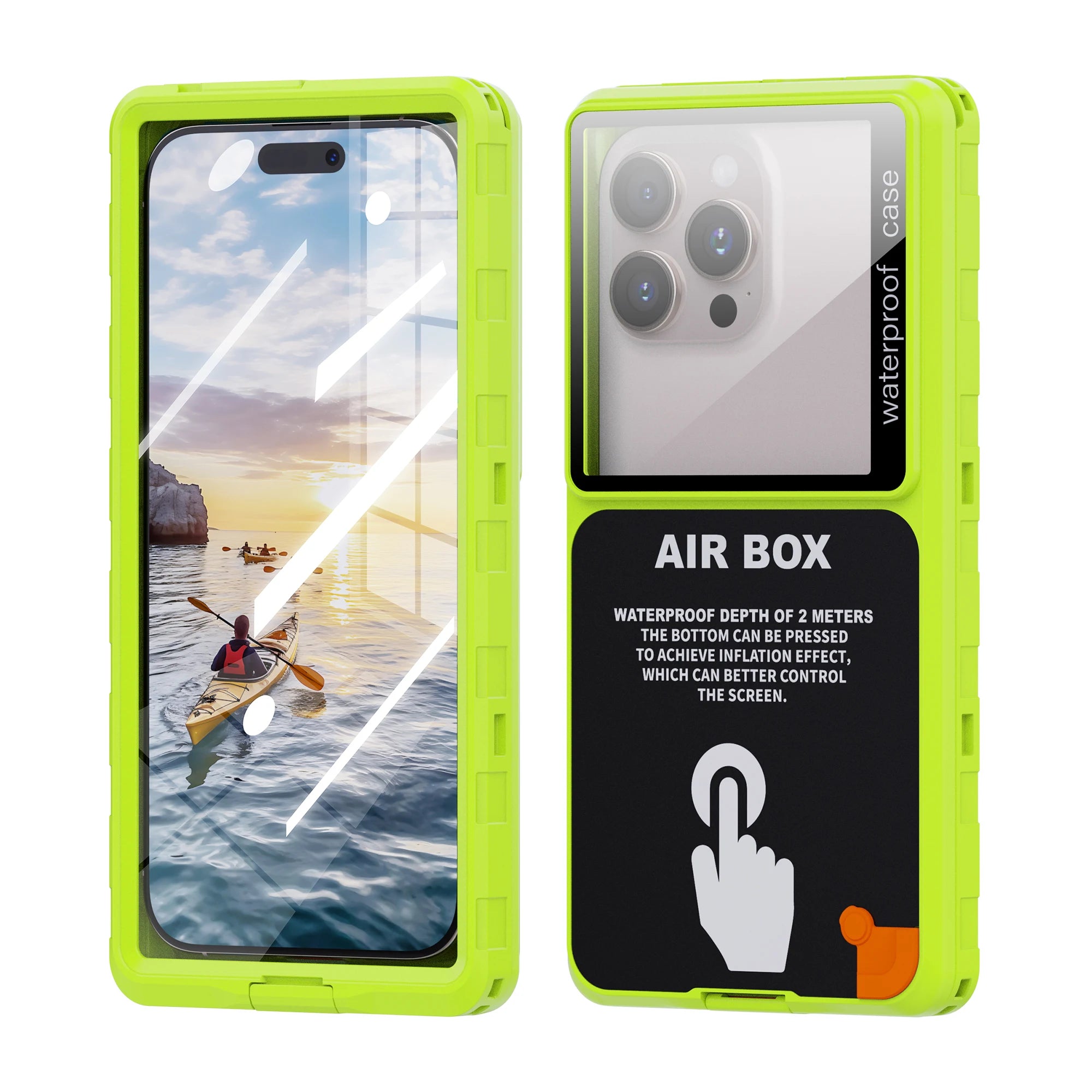 Waterproof Phone Case for 6.9 Inch Devices - IP68 Certified Shockproof green for phone series(6.9") Tidesmit