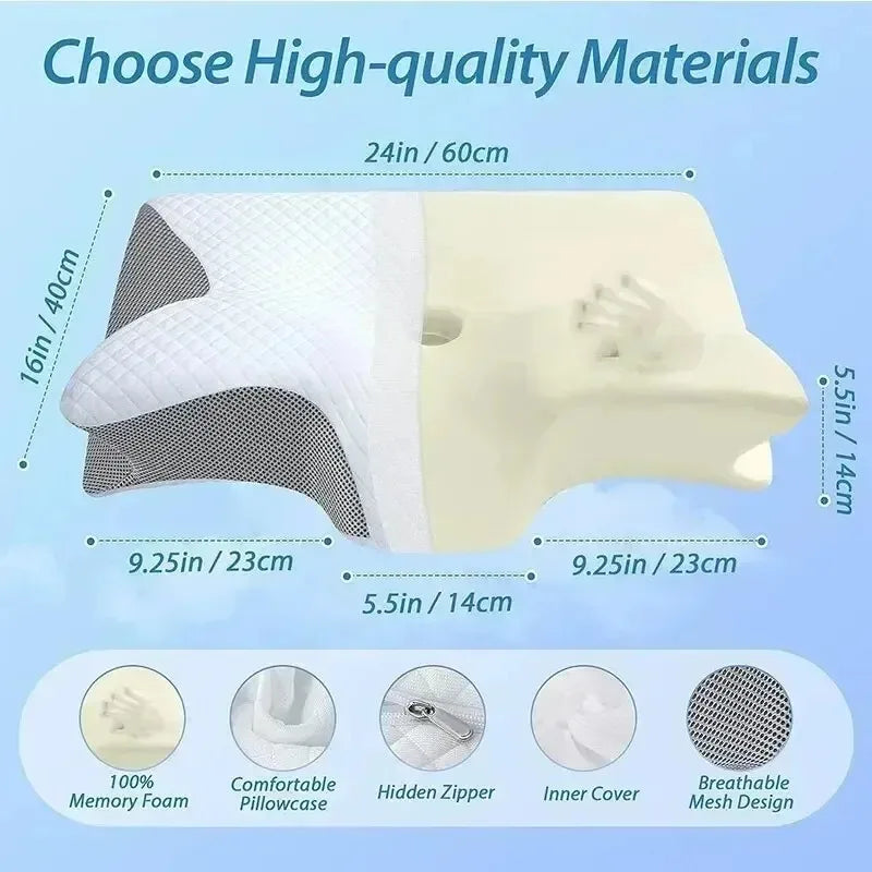 Butterfly Memory Foam Neck Pillow for Cervical Pain Relief - Tidesmit Relaxation Treatment Tidesmit