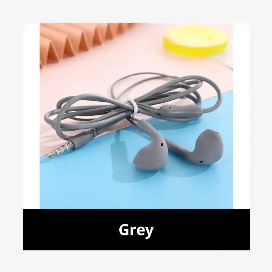 Tidesmit Wired 3.5mm Stereo Earphones with Integrated Microphone Grey Tidesmit