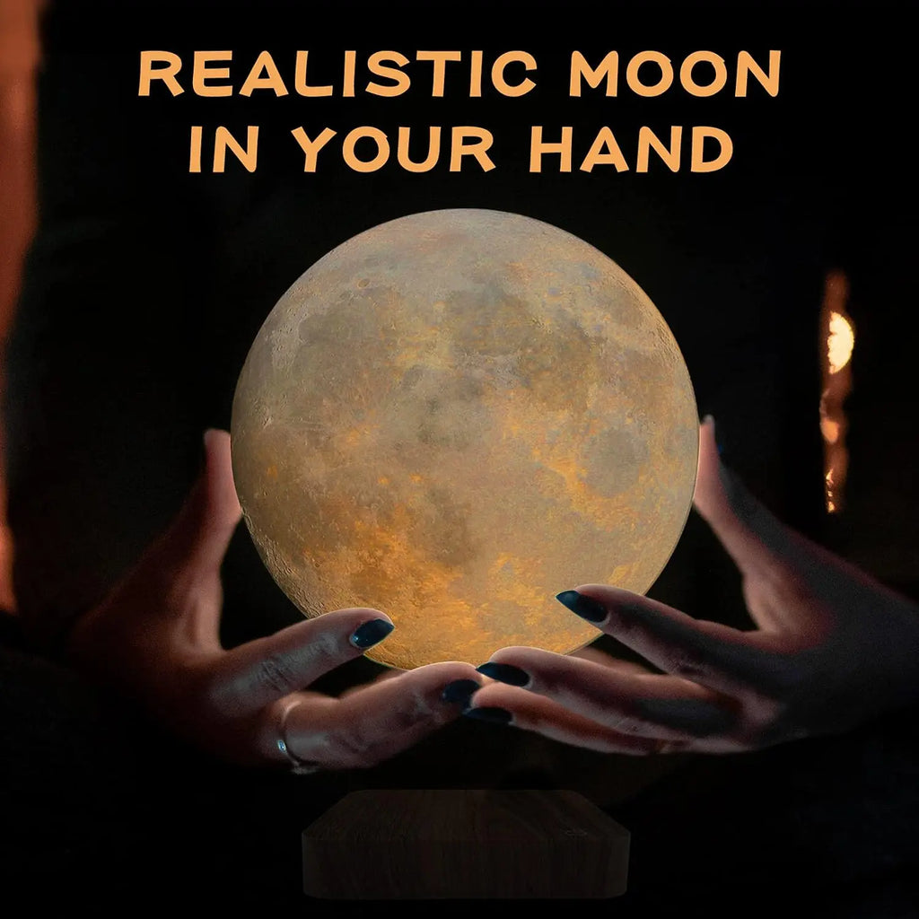 Levitating Moon Lamp | 3D Magnetic Floating LED Light by Tidesmit Tidesmit