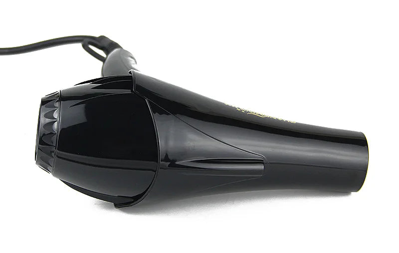 Professional 2100W black hair dryer with long cord and sleek salon design, perfect for hair stylists and home use.