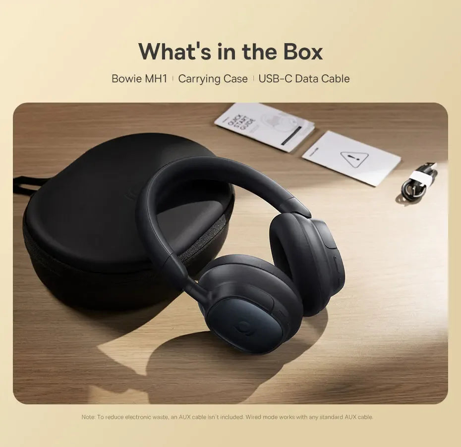Tidesmit Wireless Noise Cancelling Headphones - 80H Playtime Hi-Res Audio Tidesmit