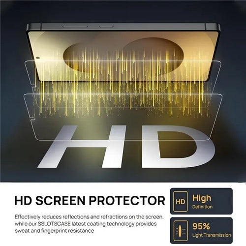 2Pcs Fingerprint Unlock HD Screen Protectors for S25 S24 Ultra S23 Plus S22 S21 S25 Edge High Definition Clear Full Cover Glass - Tidesmit