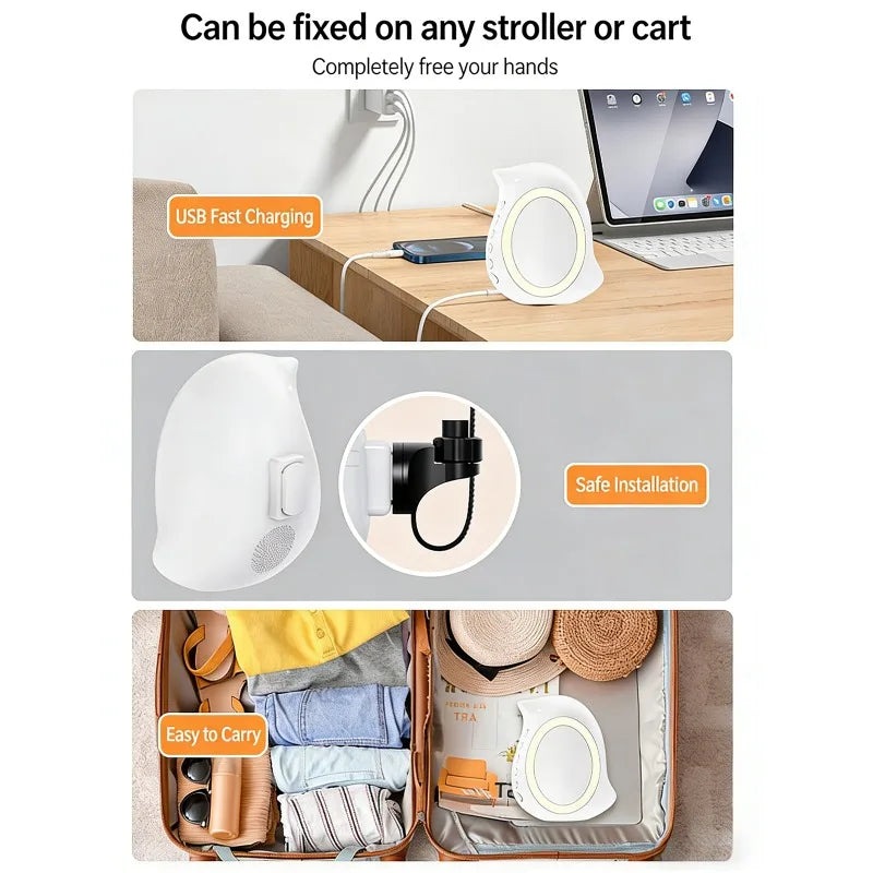 Baby Stroller Rocker Calming Device Wireless Bluetooth Speaker Sleep Aid Vibrating With Soothing Music White Noise Sound