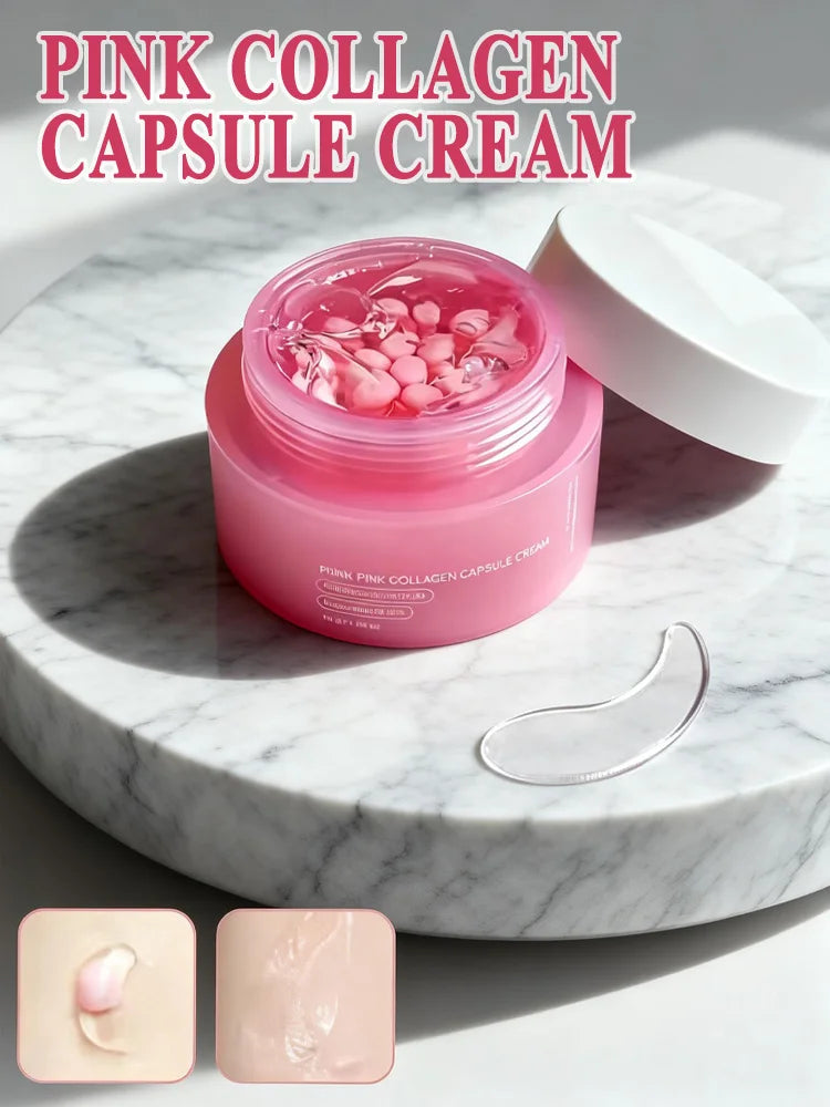 Nicotinamide Infiltrated Pink Collagen Capsule Cream A Facial Moisturizing Product Is Used for Anti-wrinkle And Moisturizing