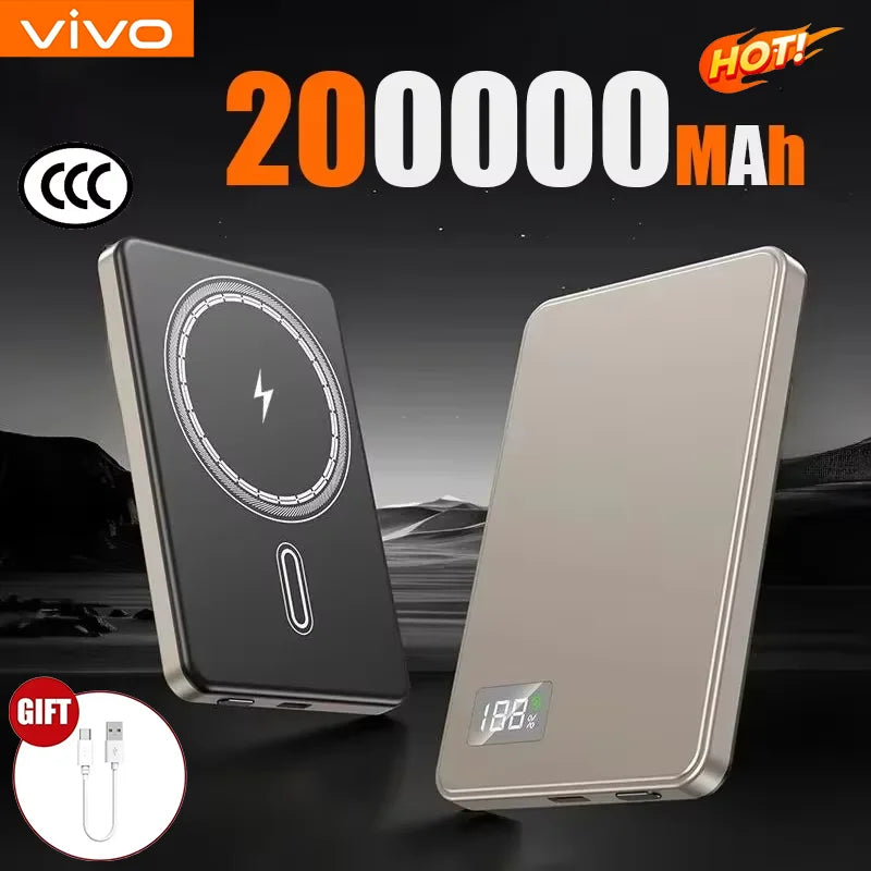 Tidesmit Magnetic Fast Charging Power Bank 50000mAh PD Portable Charger Gold 200000mAh Tidesmit