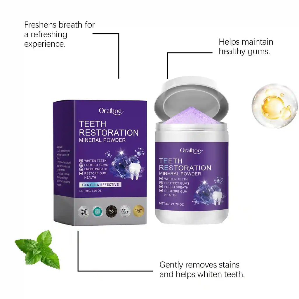 Tidesmit teeth restoration mineral powder for natural enamel remineralization and gentle teeth whitening