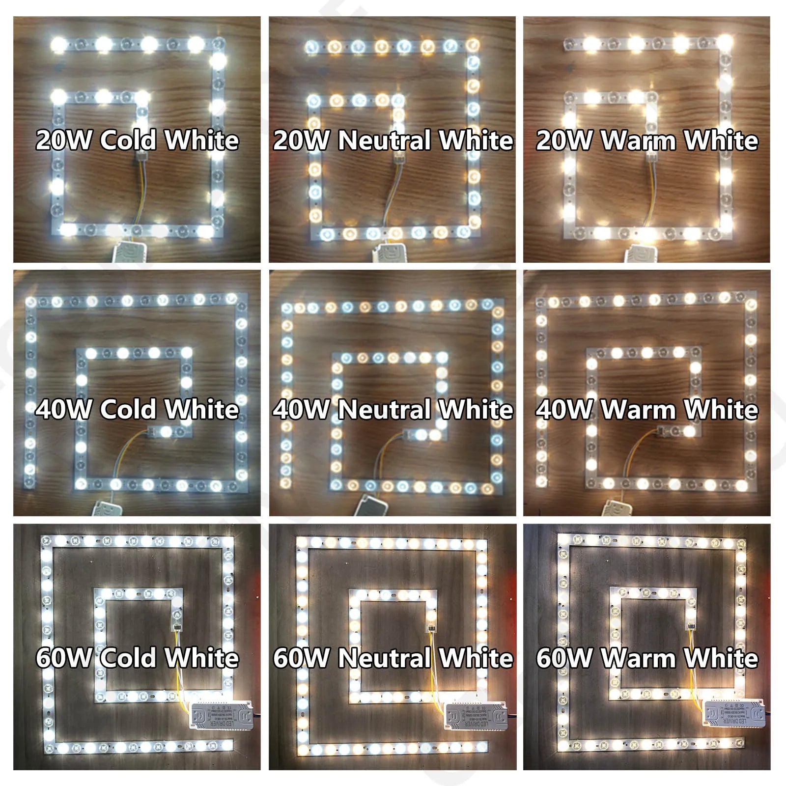 4pcs 60W LED Panel Light SMD 2835 Module Lamp AC 220V Light Source for LED Ceiling Lamp Board Light Indoor Wall Lamp Lighting