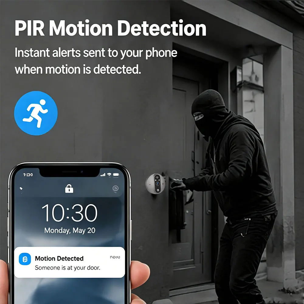Tuya Smart 4.3 Inch WiFi Peephole Doorbell Camera 120 Degree Wide Angle Door Eye 5000mAh Battery PIR Motion Detector Video Intercom Home Security Camera
