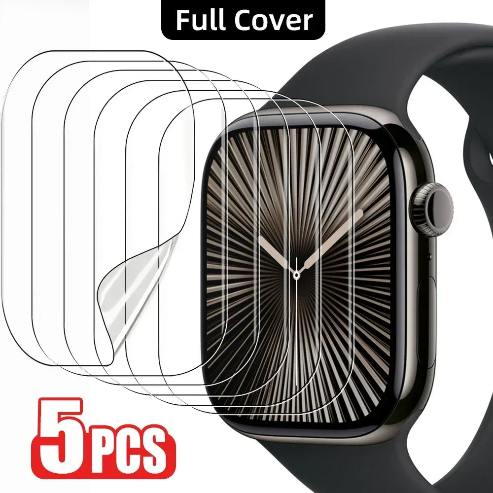Apple Watch Screen Protector Hydrogel Film - 5 Pack Anti-Scratch Shield 5PCS Hydrogel Film Tidesmit