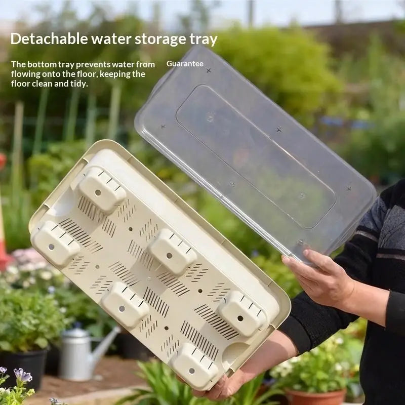 Detachable self-watering water storage tray and perforated insert in white planter system