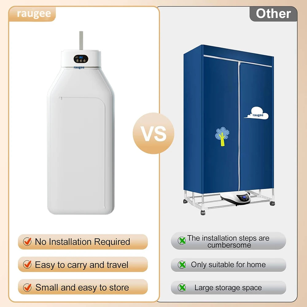 Tidesmit portable electric clothes dryer featuring multifunctional timed drying and remote control operation