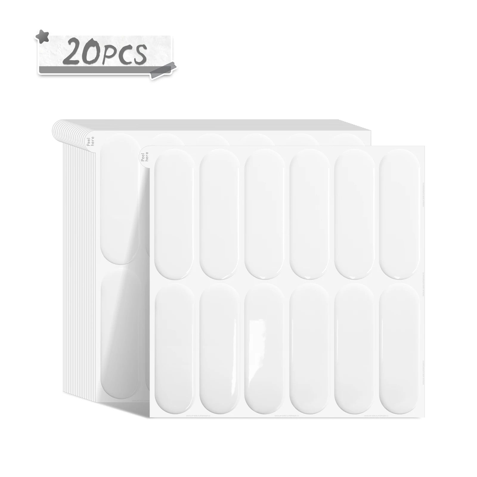 5/10/20PCSWhite Oval 3D Peel and Stick Backsplash Tiles, Waterproof Self Adhesive Wall Stickers for Kitchen Bathroom