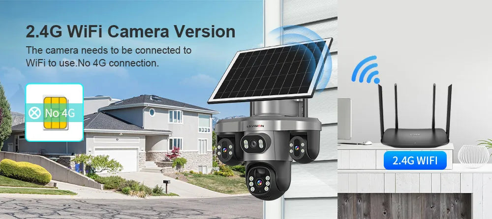 LS VISION 15MP 4G Wifi Solar Camera 3-Screen 10X Zoom PTZ 360°Rotatable PIR Human Detect CCTV Security Video IP Camara V380 Pro