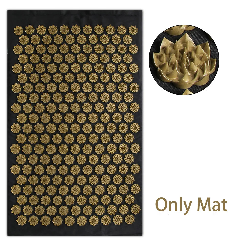 Acupressure Massage Mat for Back and Neck Pain Relief - Tidesmit Back Massage Instrument Mat Gold Tidesmit