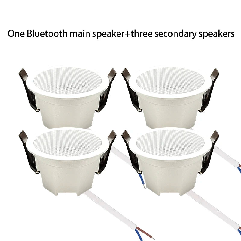 2 Inch Mini Bluetooth Ceiling Speakers Home Audio Audience Stereo Sound System Indoor Music Flush Mount Speakers Kitchen Bedroom