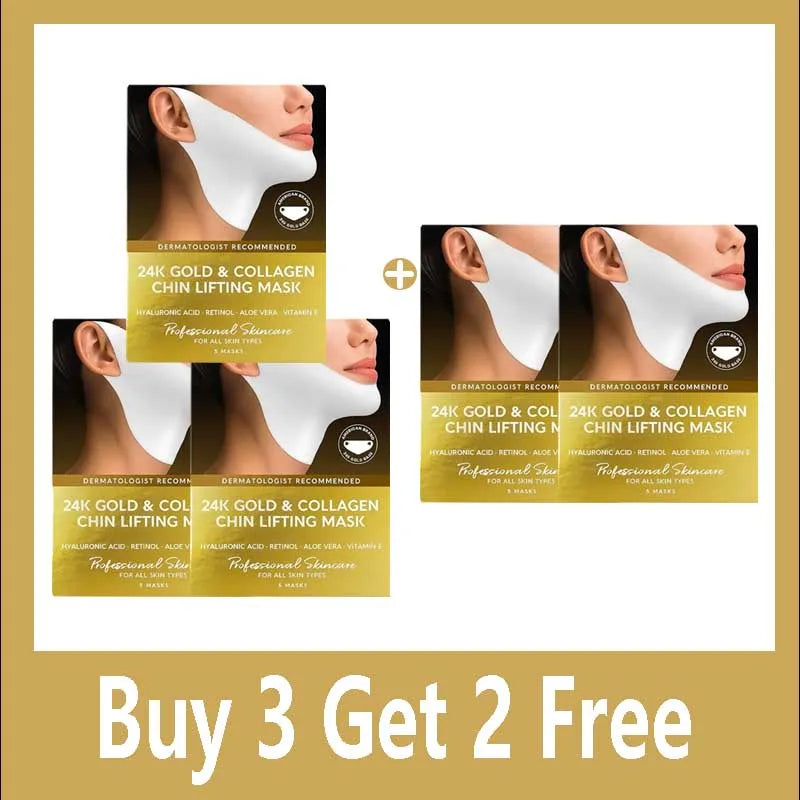 Tidesmit 24k gold collagen chin lifting mask for double chin reduction and V shape face firming detail view