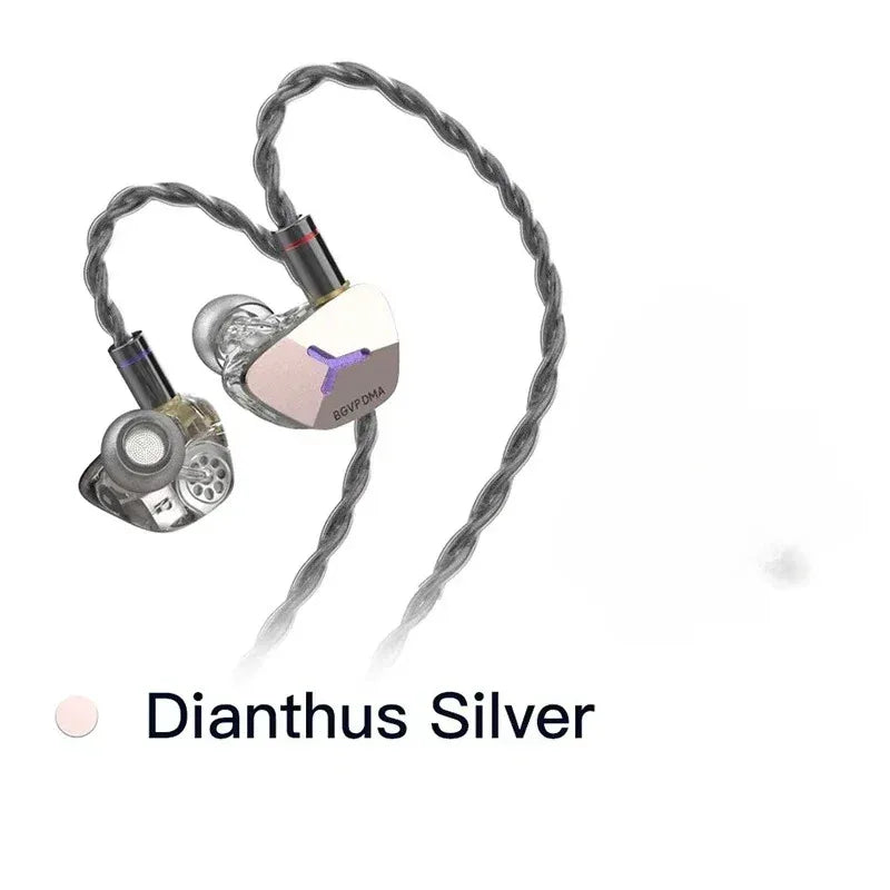 BGVP DMA Hybrid IEM Earphones | 1DD+2BA+2BCD Hi-Res Wired Audio | Tidesmit DMA silver Tidesmit